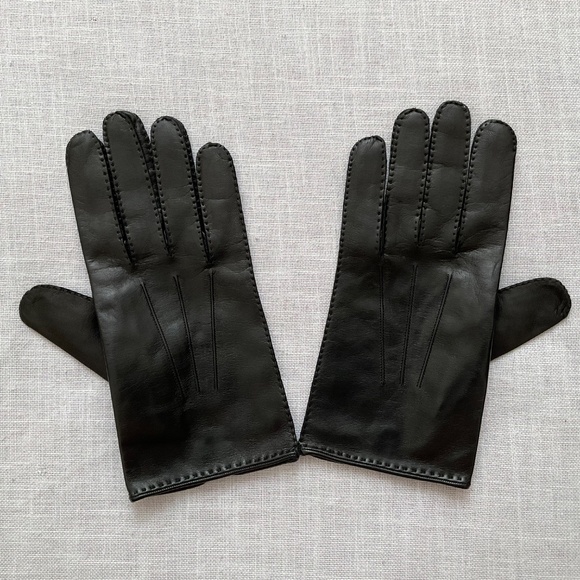 Coach Black Soft Leather Silk Lining Men’s Gloves Size L Made in Italy NEW - Picture 10 of 10